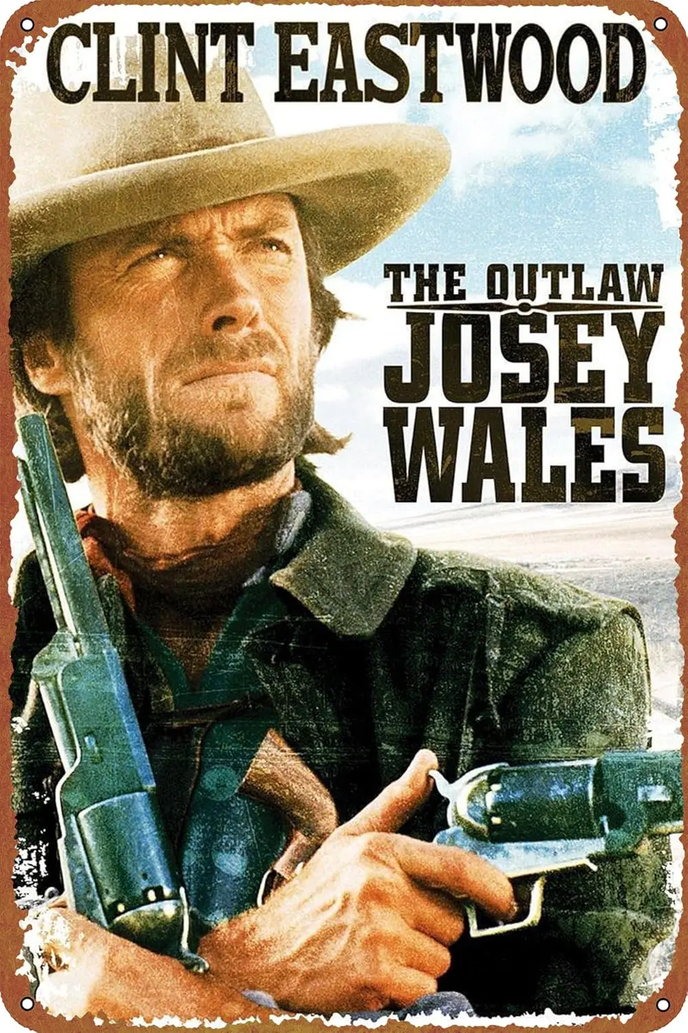 The Outlaw Josey Wales Tin Sign Decoration Vintage Metal Movie Poster Signs Wall Decor 8x12 Inch