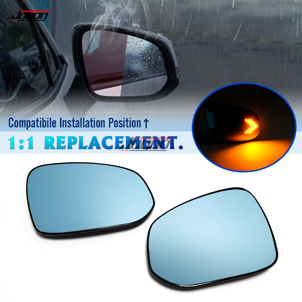 

Rearview Mirror Lens For Lexus LM 2019 2020 2021 2022 Anti fog Side Mirror Blue Glass With Turn Signal Light Side Mirror Lens