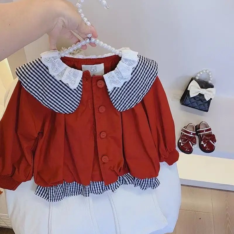 

Kids Girls Coat Spring and Autumn 2025 New Style Children's Western Wind Jacket Top Little Girls' Stormtrooper Cardigan