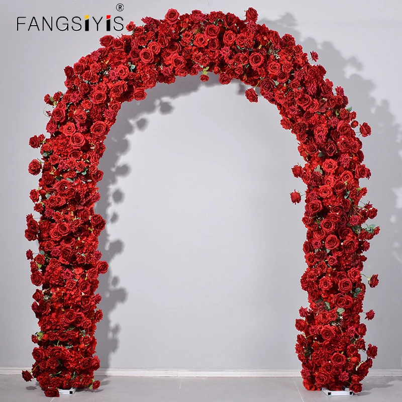 

Red Rose Hydrangea Wedding Backdrop Arch Flower Row Frame Deco Arrangement Floral Table Centerpiece Ball Party Event Stage Stand