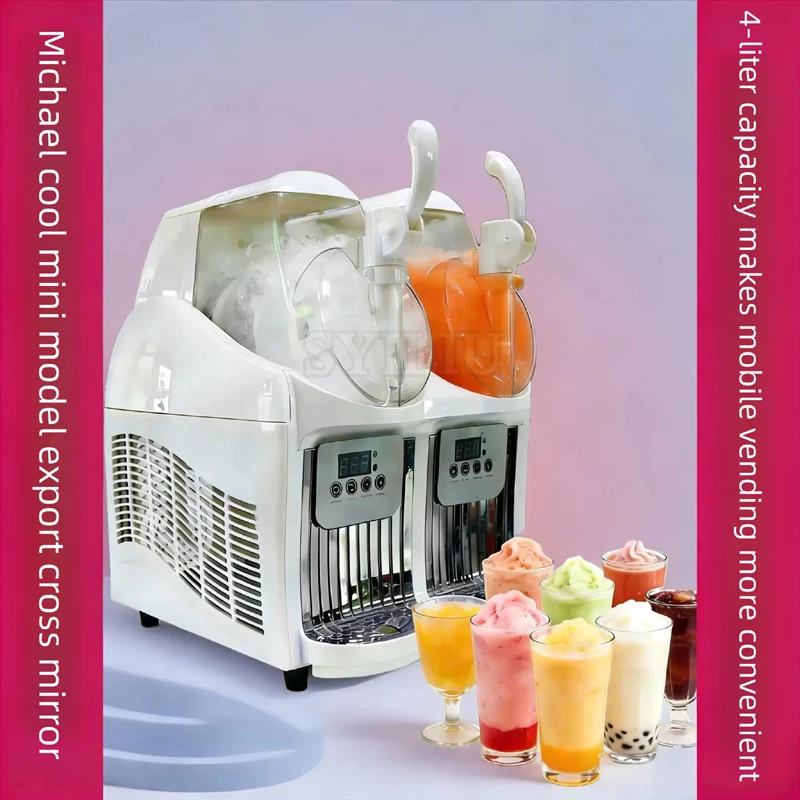 Commercial Slushy Machine 4L Single-Bowl Slush Frozen Drink Machine 300W Stainless Steel Margarita Smoothie Maker