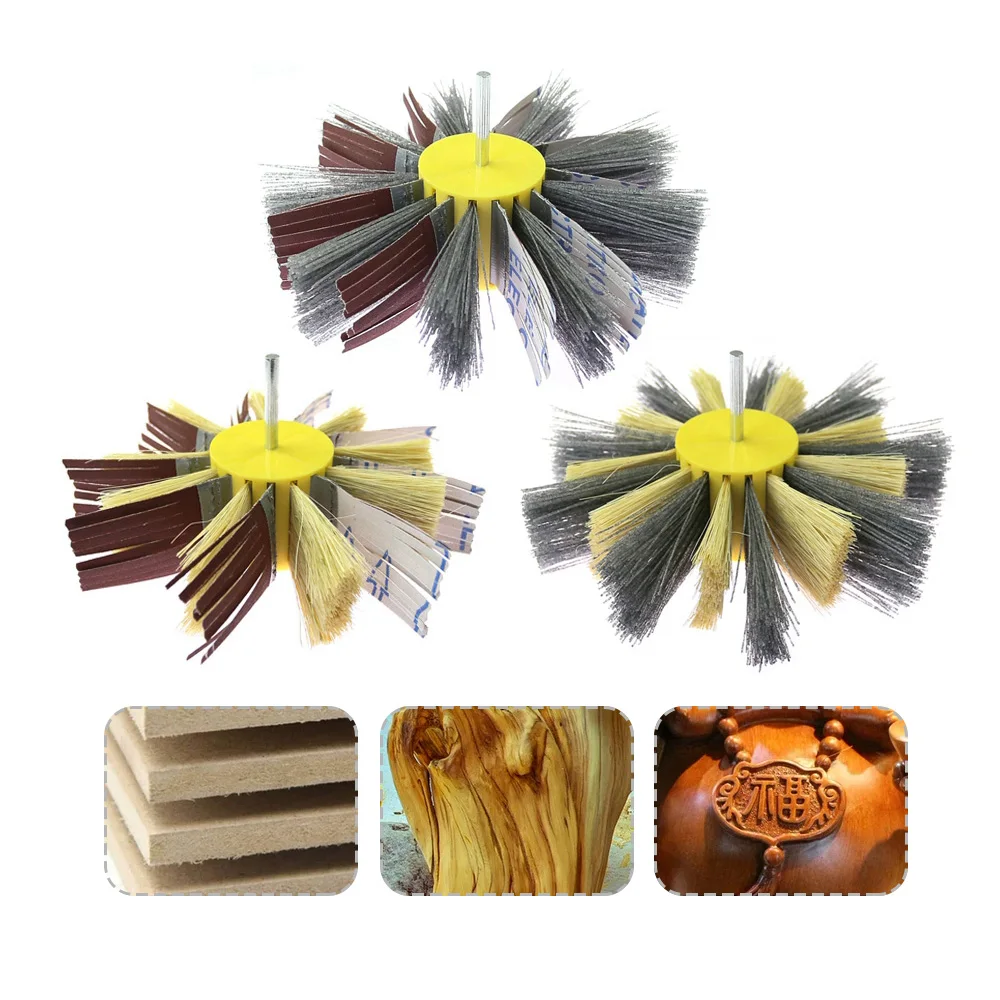 6 "150mm carpintaria polimento escova roda broca moedor elétrico acessórios-bandas de pano de lixar, fio abrasivo, sisal