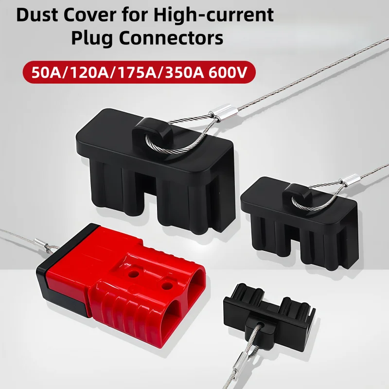 2PCS Dust Cap Kit Black FOR Ad Plug Cover Style Connectors Battery Caravan 50A/120A/175A/350A Rectangle Dust Cover