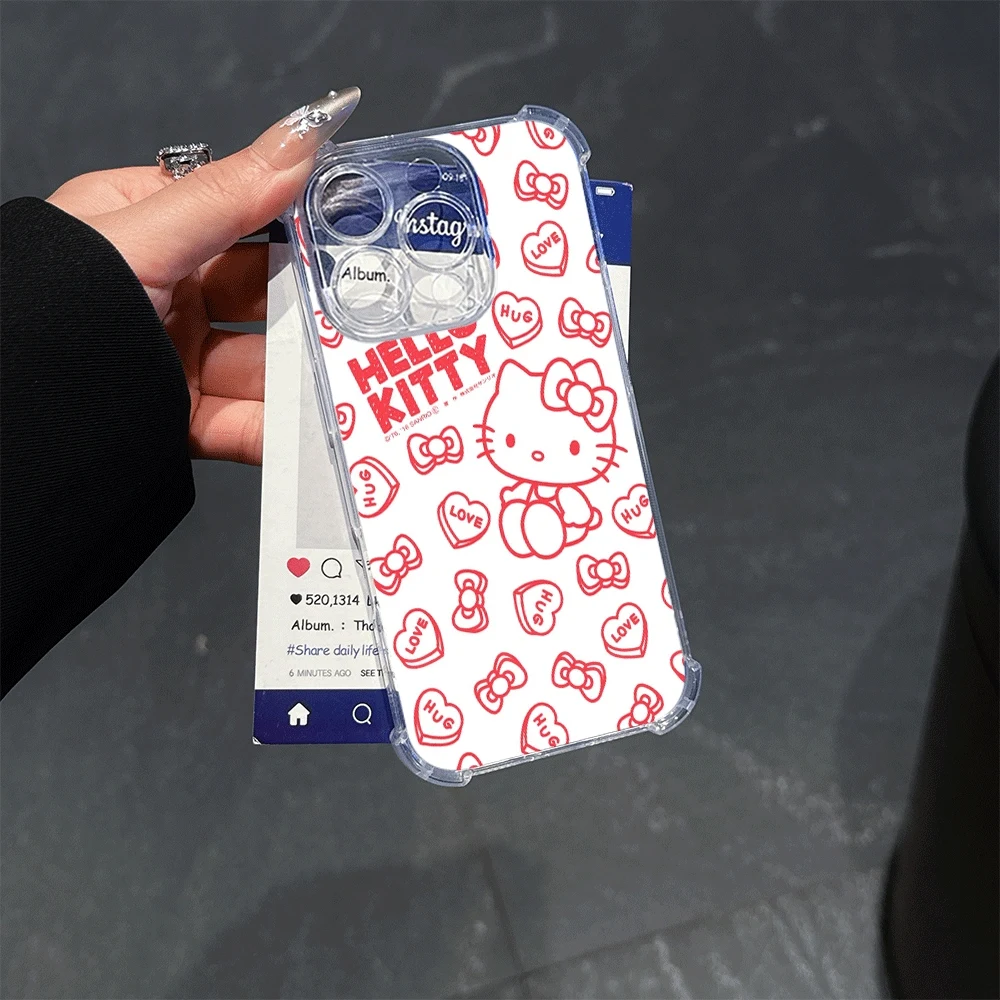 

Чехлы для телефонов Hellokitty для IPhone 16, IPhone 16/15/14/13/12/11/x/xs/xs Max, женский мягкий чехол для телефона Hello Kitty Cat, подарок для девочки