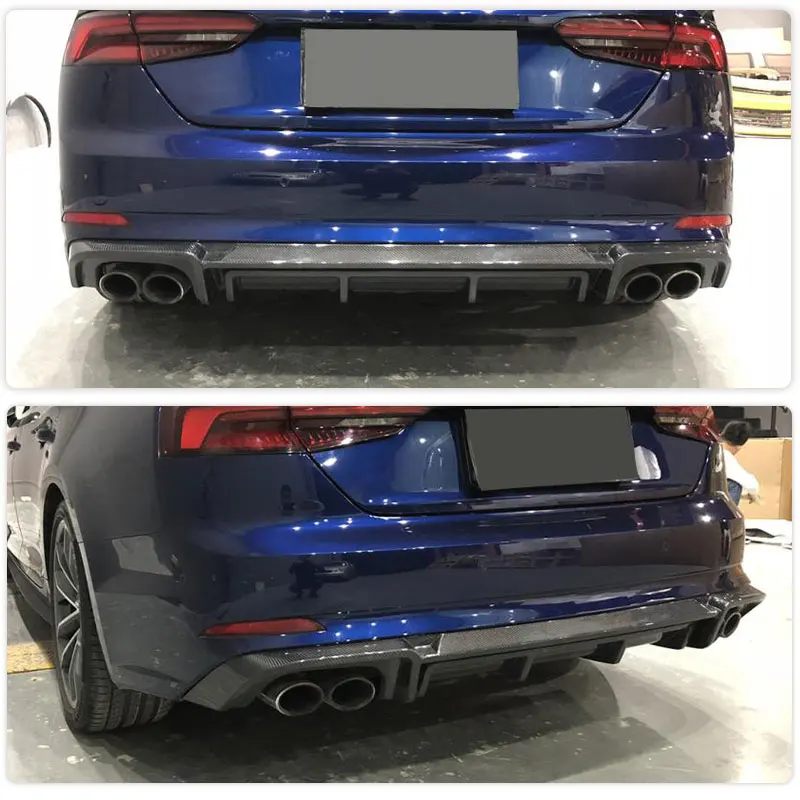 Car Rear Bumper Diffuser Lip For Audi A5 Sline S5 Sport 2D 4D 2017 2018 Non Standard Rear Diffuser Lip Spoiler Carbon Fiber/ FRP