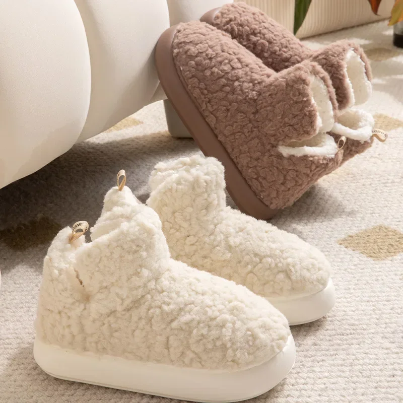 Women EVA High Top Thick Sole Plush Snow Boots Ankle Boots Winter Home Slipper Warm Non Slip Slippers for Woman Christmas Gift