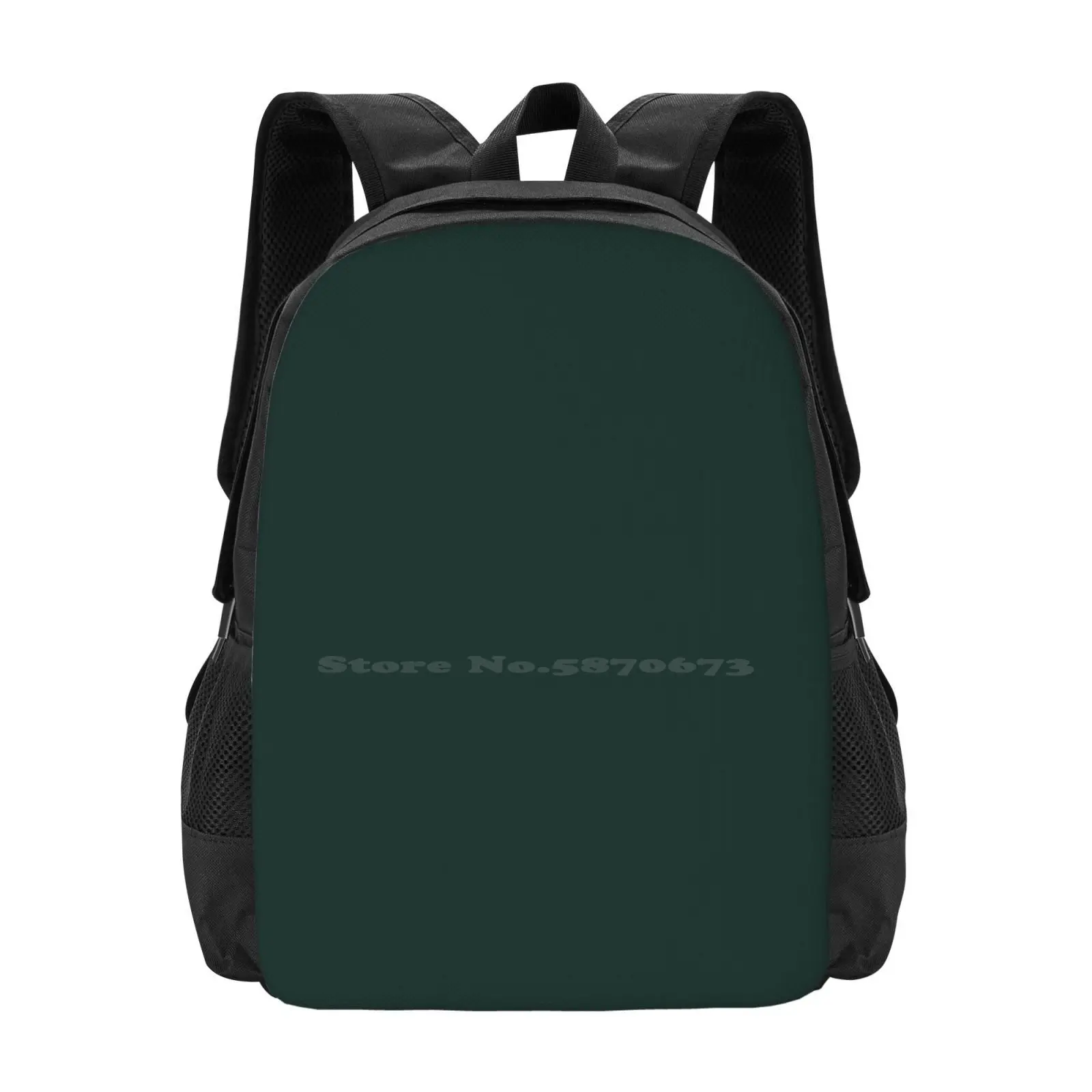 Deep Forest Solid Color Hot Sale Schoolbag Backpack Fashion Bags Deep Forest Plain Simple Greens Forest Green Basic Dark Green