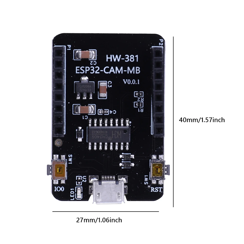 บอร์ดอะแดปเตอร์โปรแกรมมิ่ง ESP32-CAM-MB รองรับ WIFI+บลูทูธ พร้อมโมดูลดาวน์โหลด TTL ใช้ไฟ 4.7V-5.3V สำหรับโมดูล ESP32-CAM