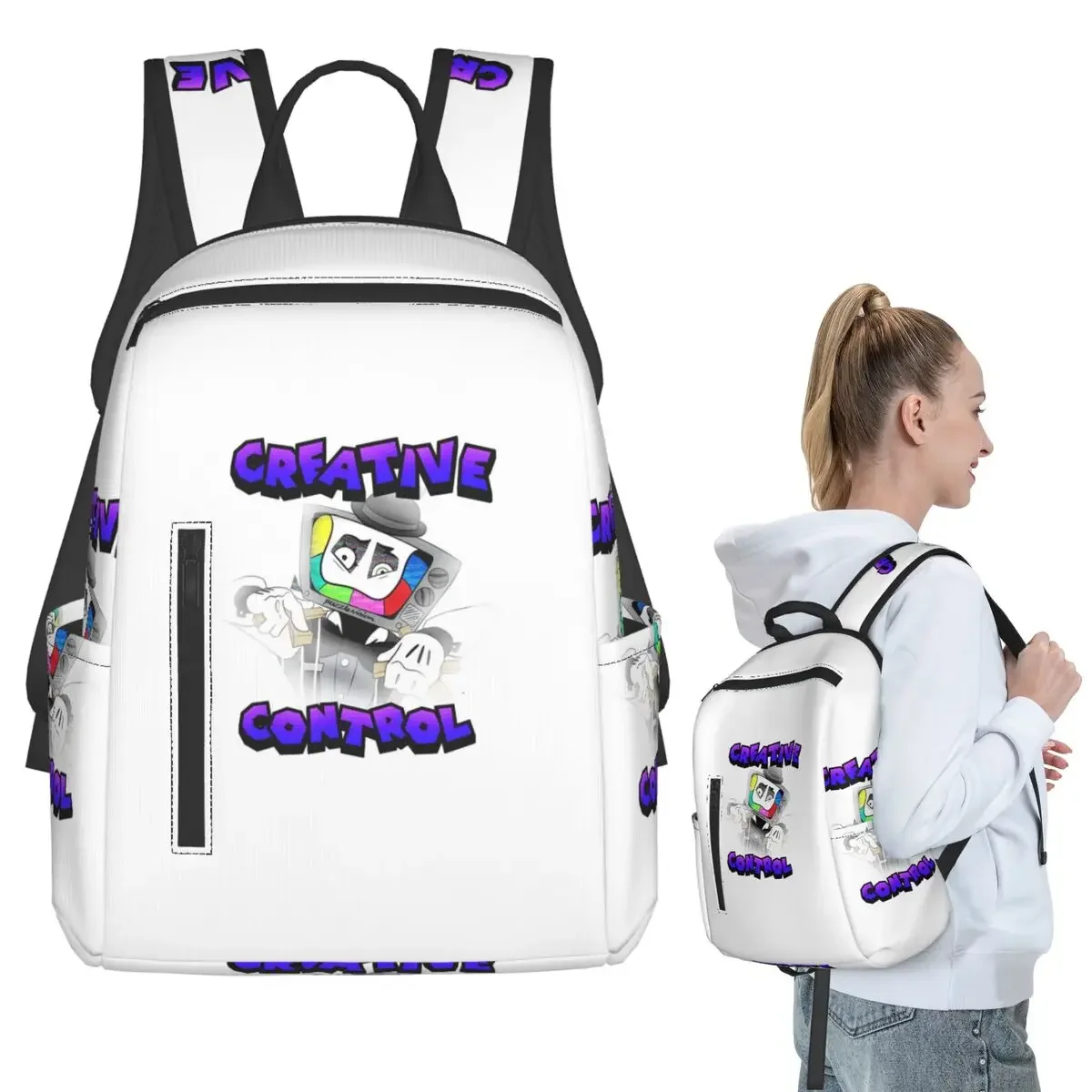 Creative Control (Mr. Puzzles) (Transparent Version) Backpack Student BookBag Kids School Bag Computer Shoulder Bags Men Women