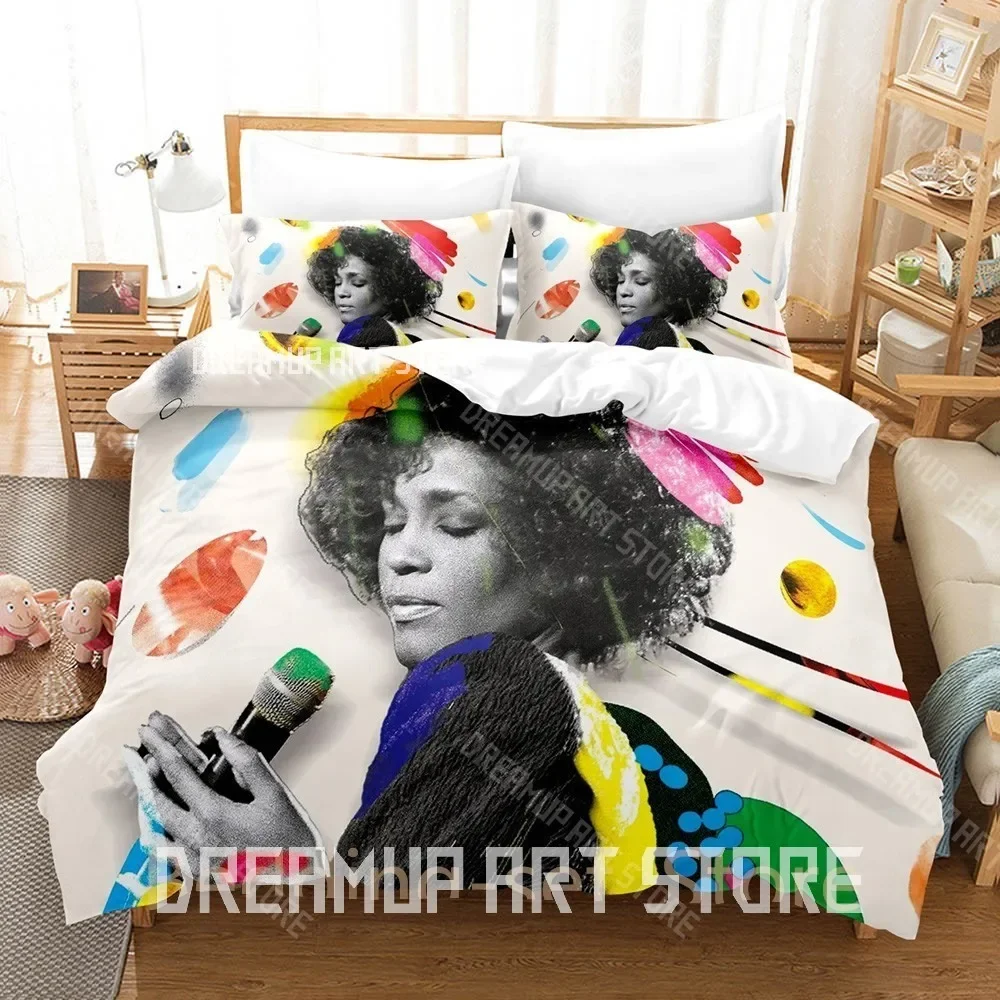 2026 3D Print Personality Whitney Houston Bedding Set Single Twin Full Queen King Size Bed Set Adult Bedroom Duvetcover Sets Bed
