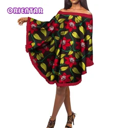 African Dresses for Women African Print Bat Sleeve Slash Neck Anakra Dress Women Bazin Riche African Clothing Plus Size WY153
