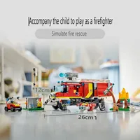 502PCS 2024 new products City Series Fire Command Unit Rescue Fire Engine Move Model Boys toys Set Children's gifts Moc Drone