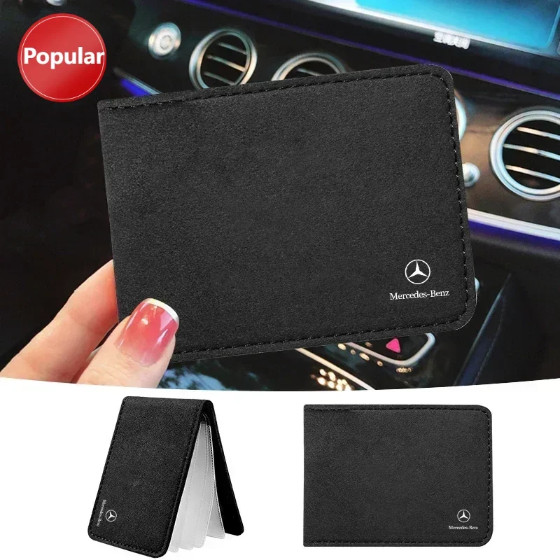 

# Чехол для водительских прав, замшевый чехол для документов вождения автомобиля, держатель для кредитных карт для Mercedes Benz W210 W211 W212 W221