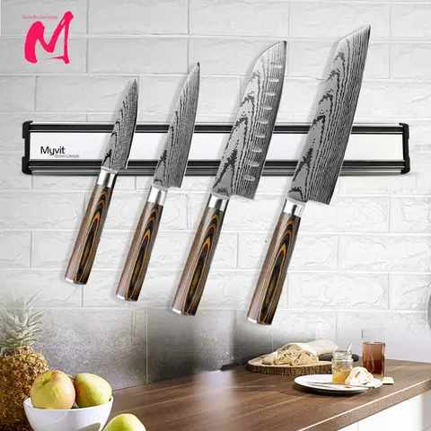 Magnetic knife holder strip for wall MYVIT