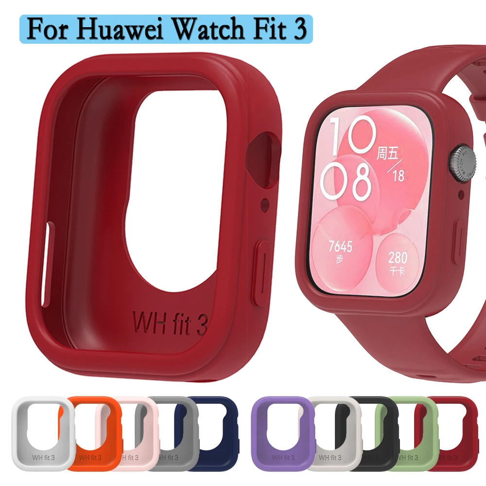 For Huawei Watch Fit 3 Silicone Protective Case Watch Shell Protector Soft and Durable Watch Protection Accessories