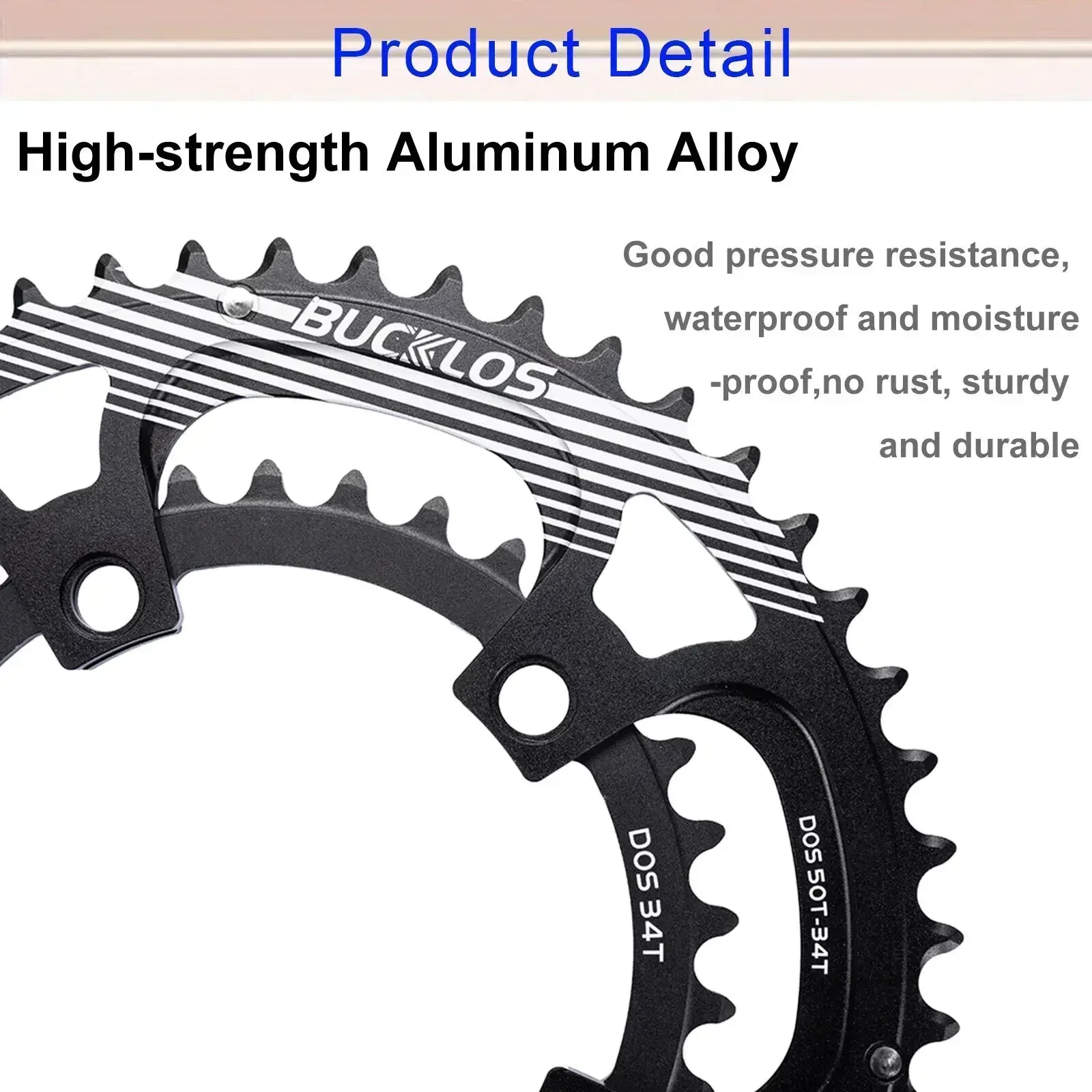 BUCKLOS 110 BCD Chainring Road Bike Double Speed Crown 5 Holes Ultralight Chainring 50/34T 52/36T 53/39T Bicycle Chainwheel