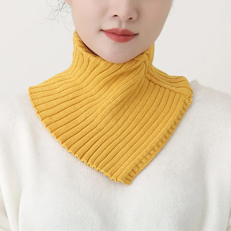 2024 New All-Match Knitted Ring Scarf High Lapel Wool False Collar Neck Protection Cervical Winter Warm Scarf Decorative Scarves