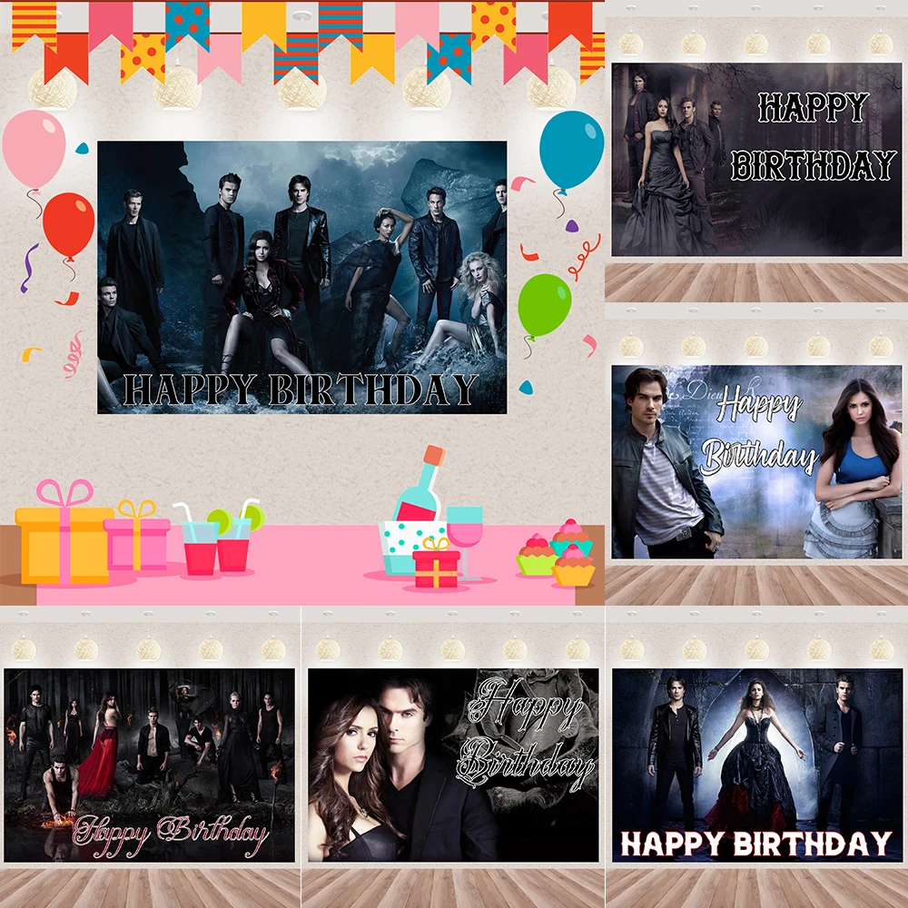 The Vampireing Diaries Theme Birthday Party Vinyl Background Baby Shower Decoration Photography Studio Prop Supplies Poster Gift