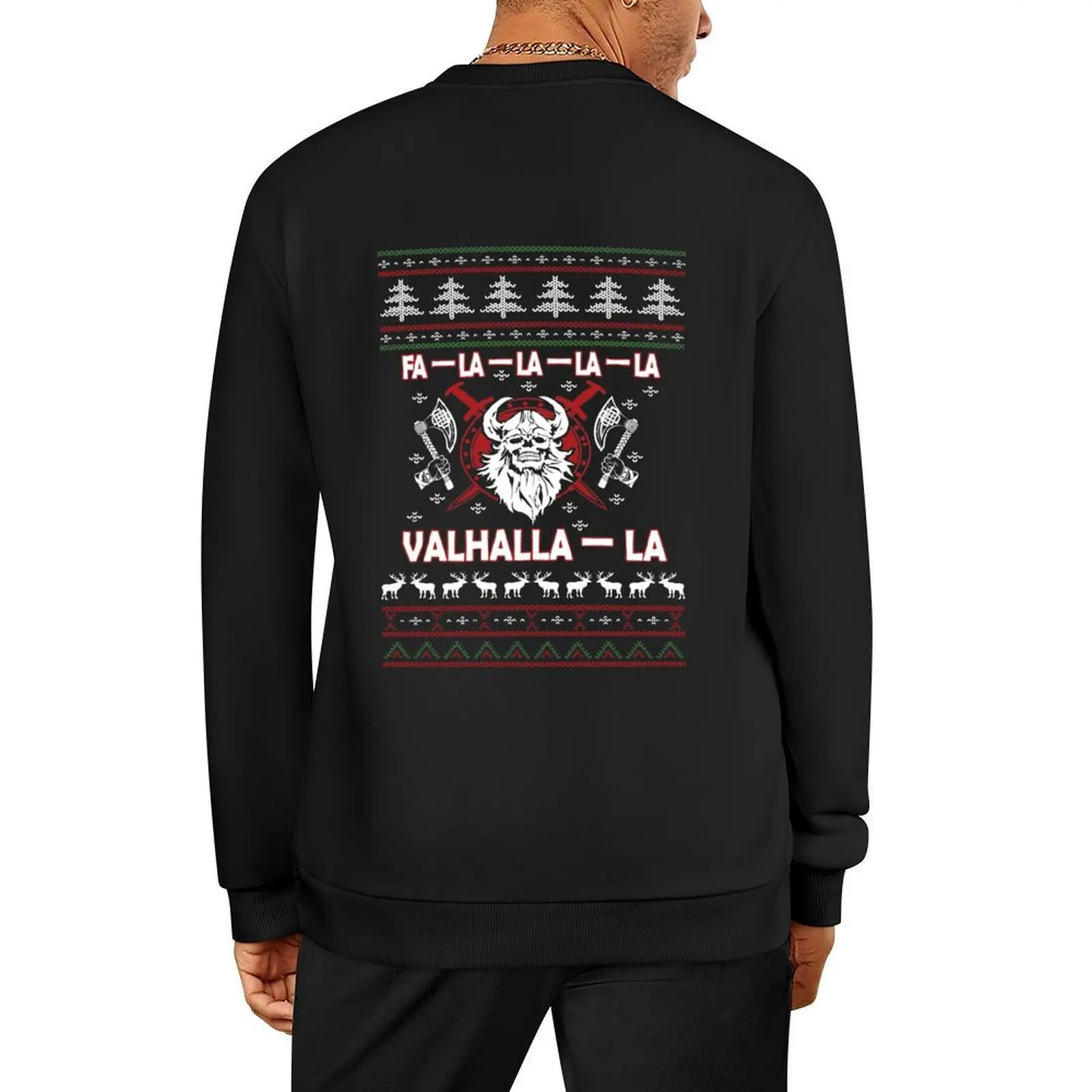 

Fa-la-la-la-la Valhalla-la Ugly Viking Pullover japanese style men's autumn clothes anime sweatshirt