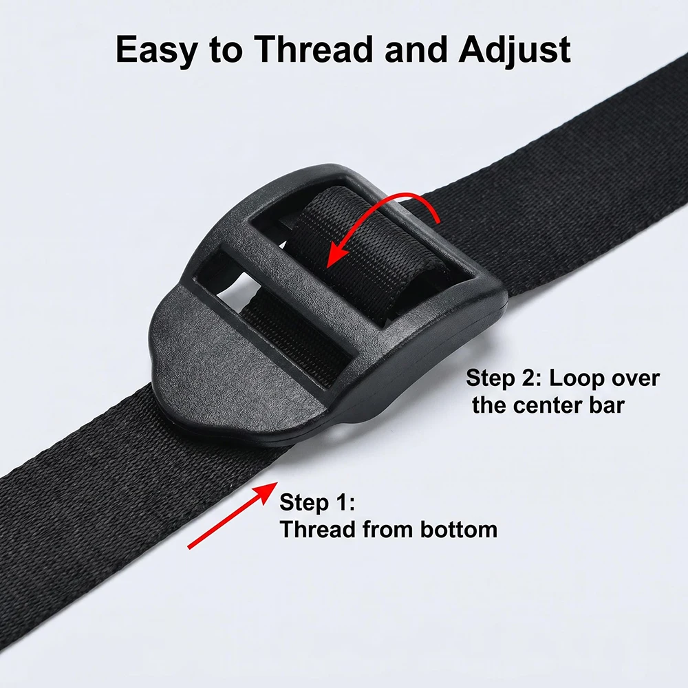 10pcs Plastic Ladder Lock Tri-Glides Slider Adjustable Buckle Belt Buckle Backpack Accessory Black