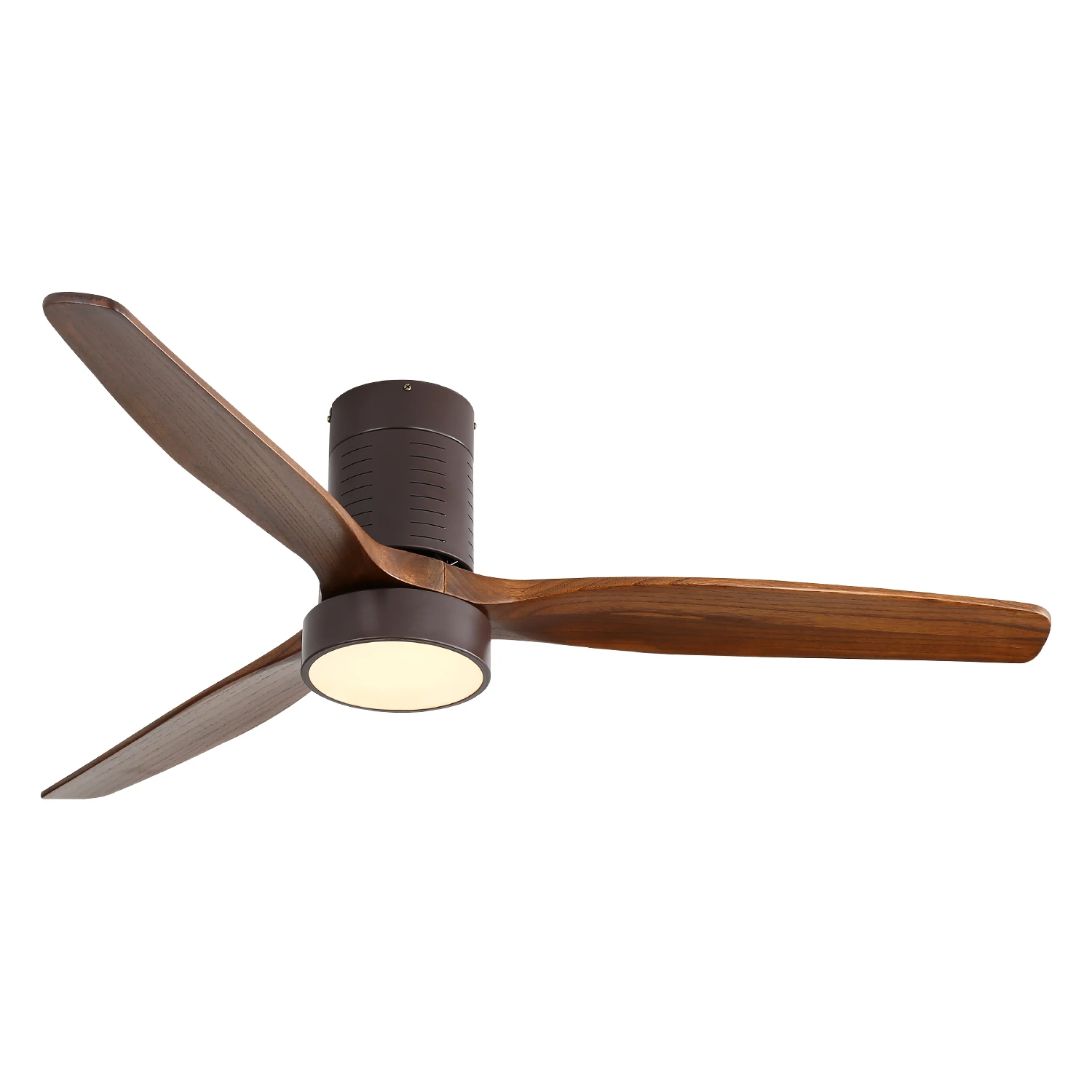 Decoration Home Air Conditioning Solid wood Blade Iron Acrylic Lamp Ceiling Fan 220v With LED Light