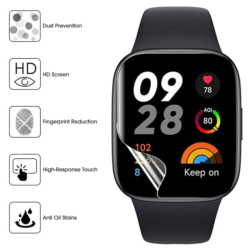 Гидрогелевая Защитная пленка для Redmi Watch 3 Active/Lite, мягкая прозрачная защитная пленка для экрана Redmi Watch 4, 3 шт.