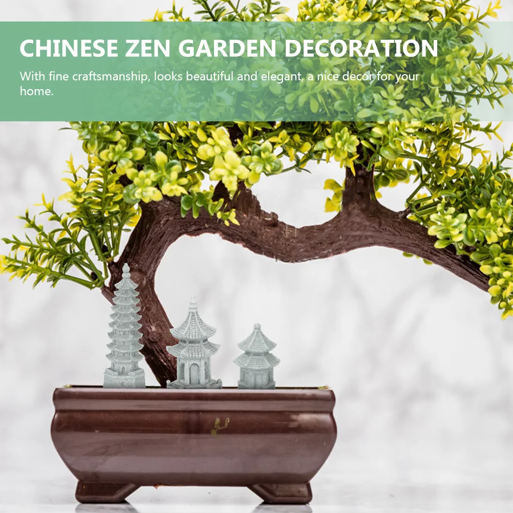 

Simulation Mini Pagoda Shape Landscape Ornament Sandstone DIY Bonsai Garden Decor Zen Tower Home Desktop Outdoor Decoration