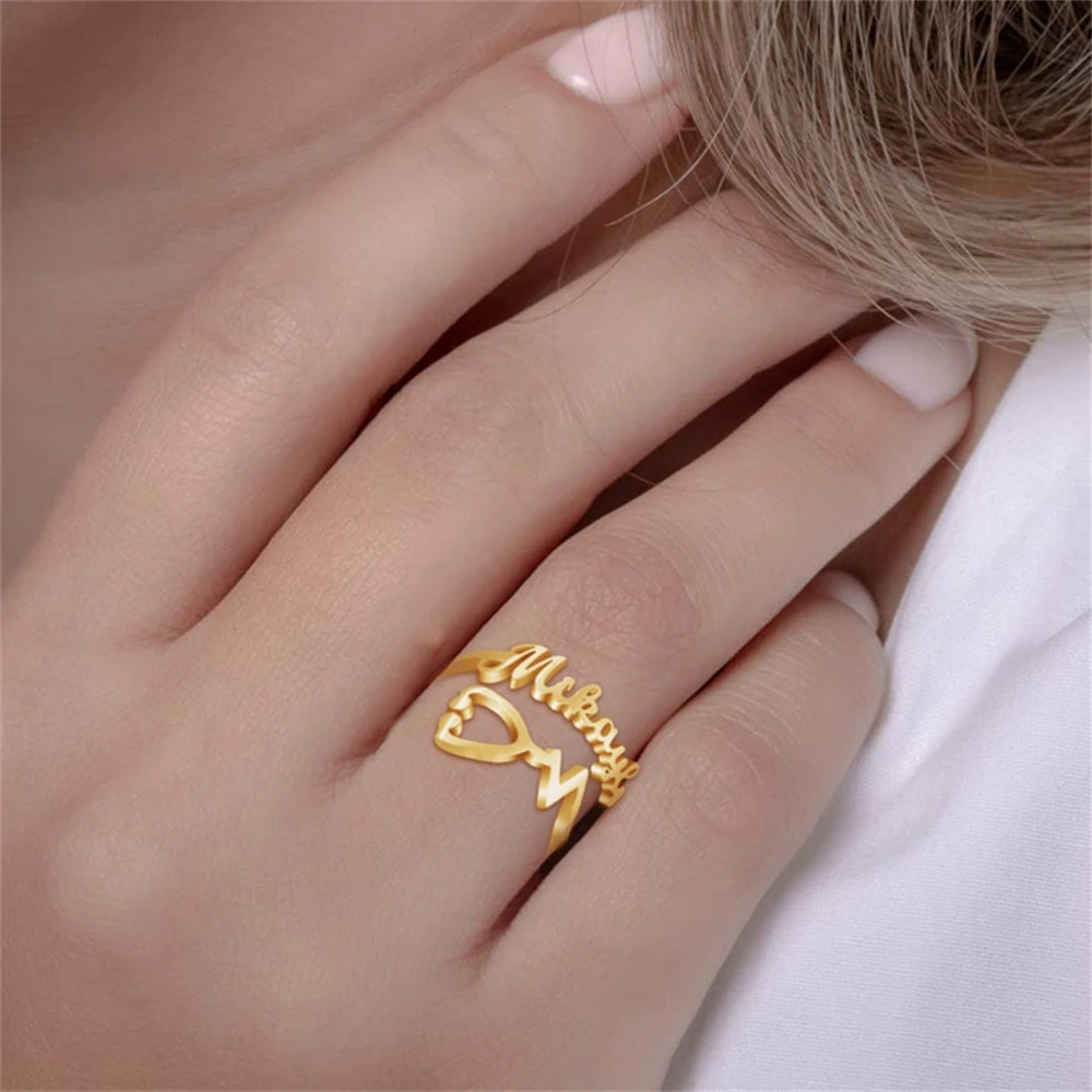 Medical Jewelry Custom Stethoscope Name Ring Adjustable Size Graduation Gifts Personalized Doctor Bijoux Femme