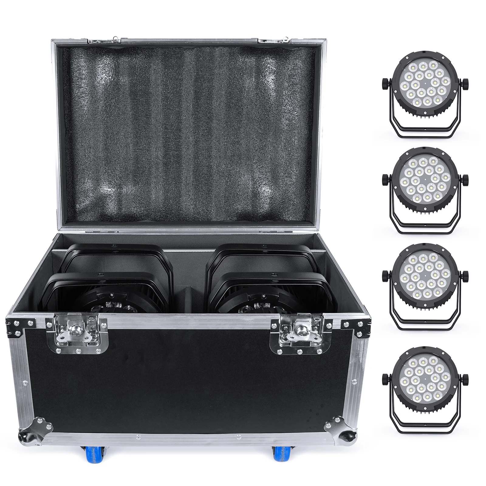 Flight Case Gator Cases for （4）18LEDs Waterproof RGBW+UV Par Lights Stage Effect Lighting