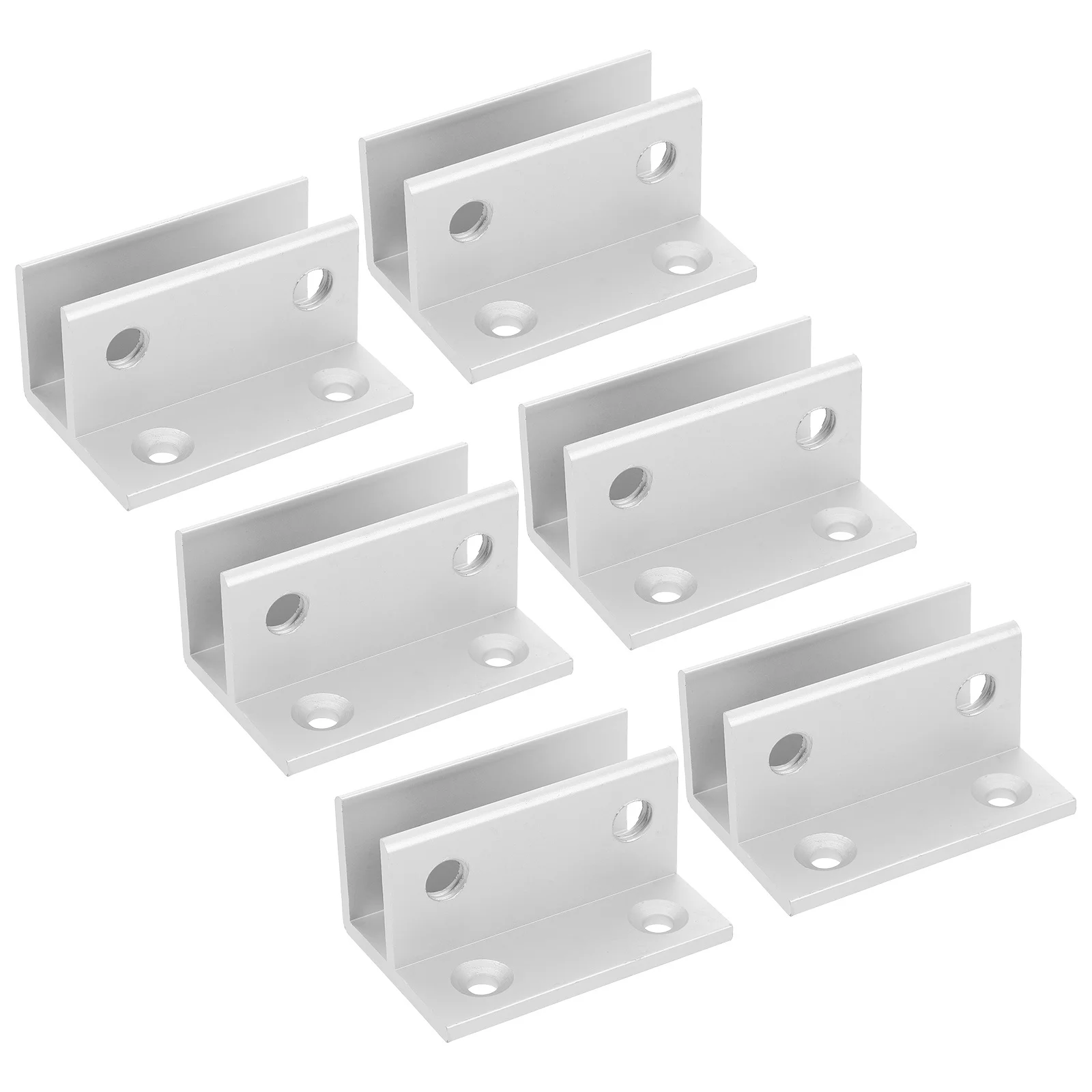 

6Pcs Aluminum Alloy Glass Clamp Smooth Edges Easy Install Shelf Bracket Holder Mirror Hangers Heavy Duty Glass Clamp
