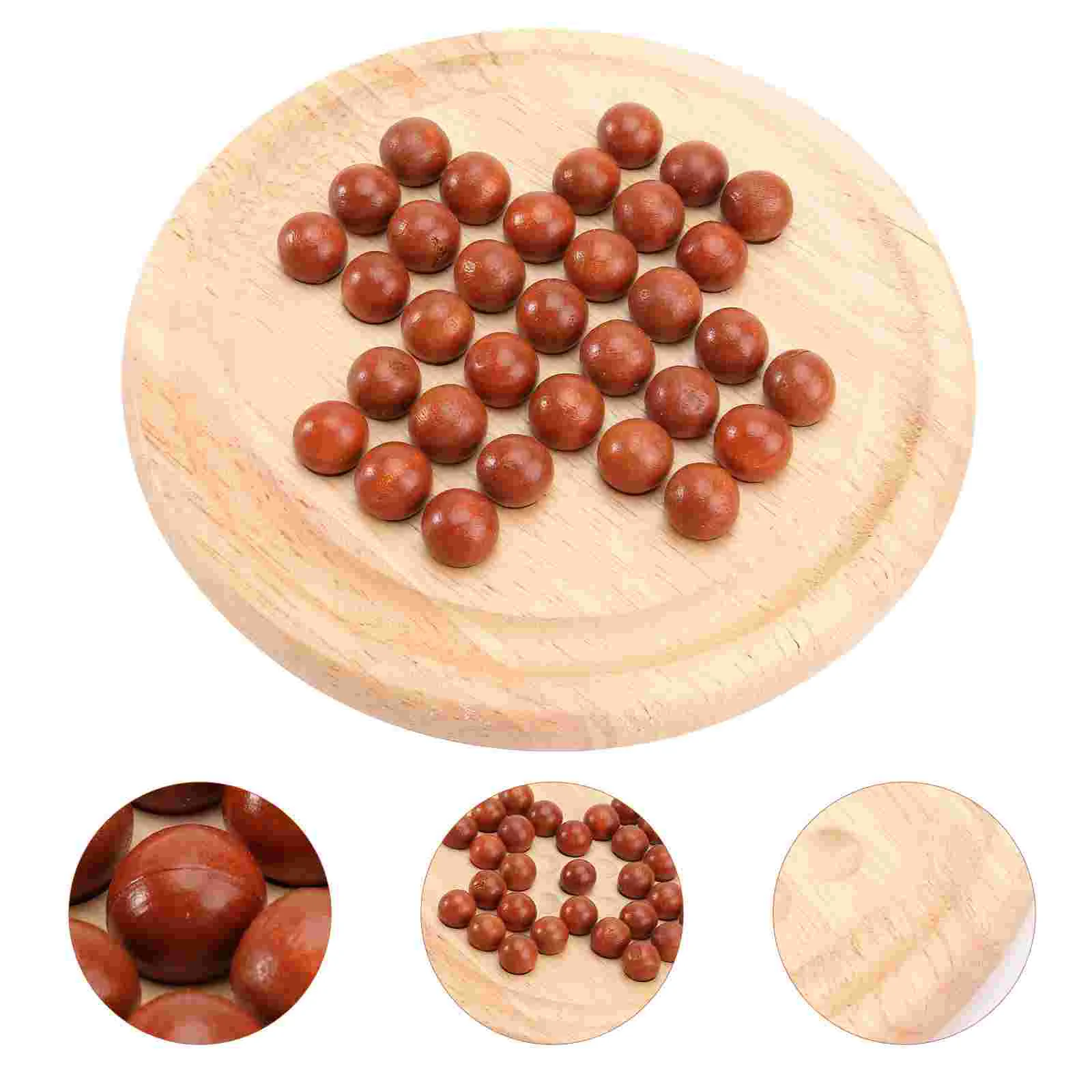 Wooden Beads Glass 1 Child Individual Puzzle Soltaire Toy Adults Classical Educational Board Game