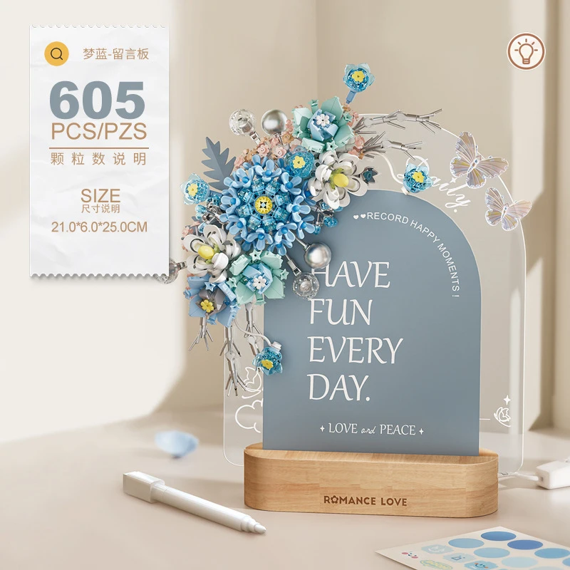 

Цветок для взрослых, кирпичи, строительный набор, строительные блоки с большими частицами, 3d модель, строительные блоки, подарки, детские развивающие сборные игрушки