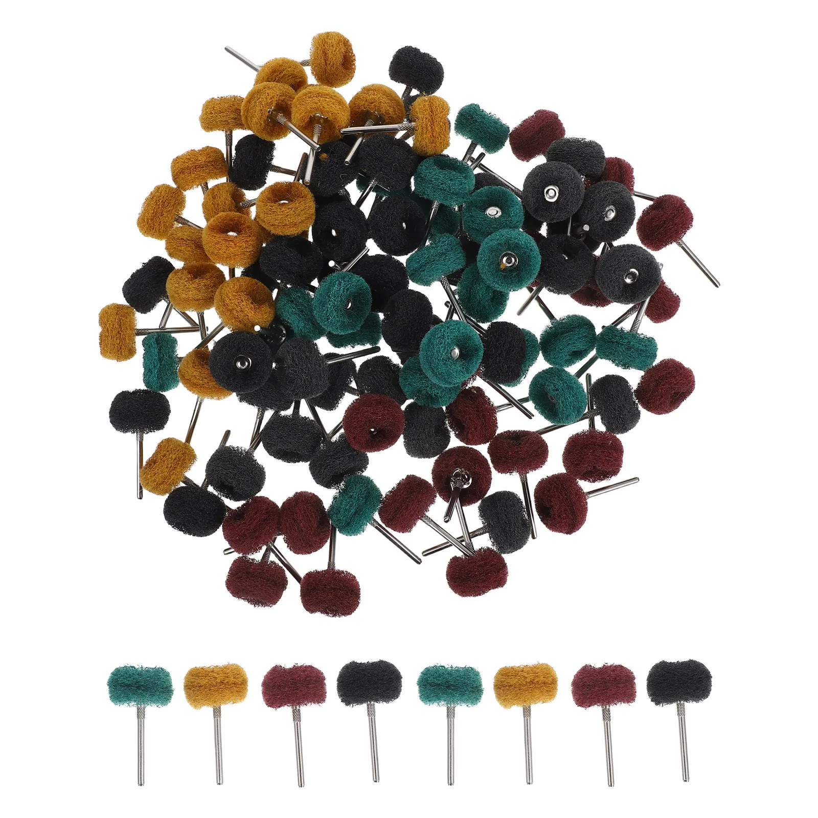 

100pcs Polishing Grinding Wheel 1Inch 1 8Inch Shaft 80 150 240 400 600Grit Drill Tools Rust Removal LongLasting