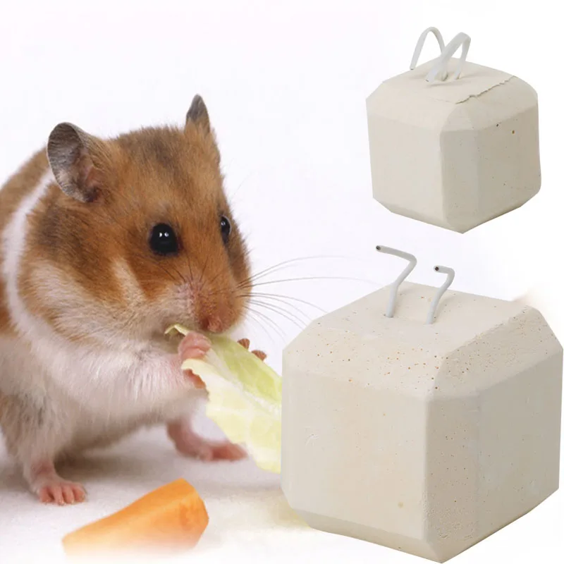 2025 New Mineral Stone Calcium Chew Toy Teeth Grinder Hamster Rat Chinchilla Rabbit S L