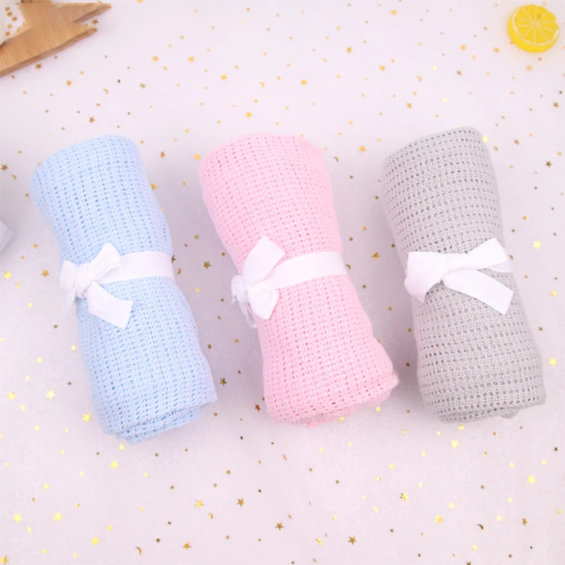 75*100cm pure cotton baby blanket newborn swaddle blanket super soft hole blanket summer children's air conditioning blanket