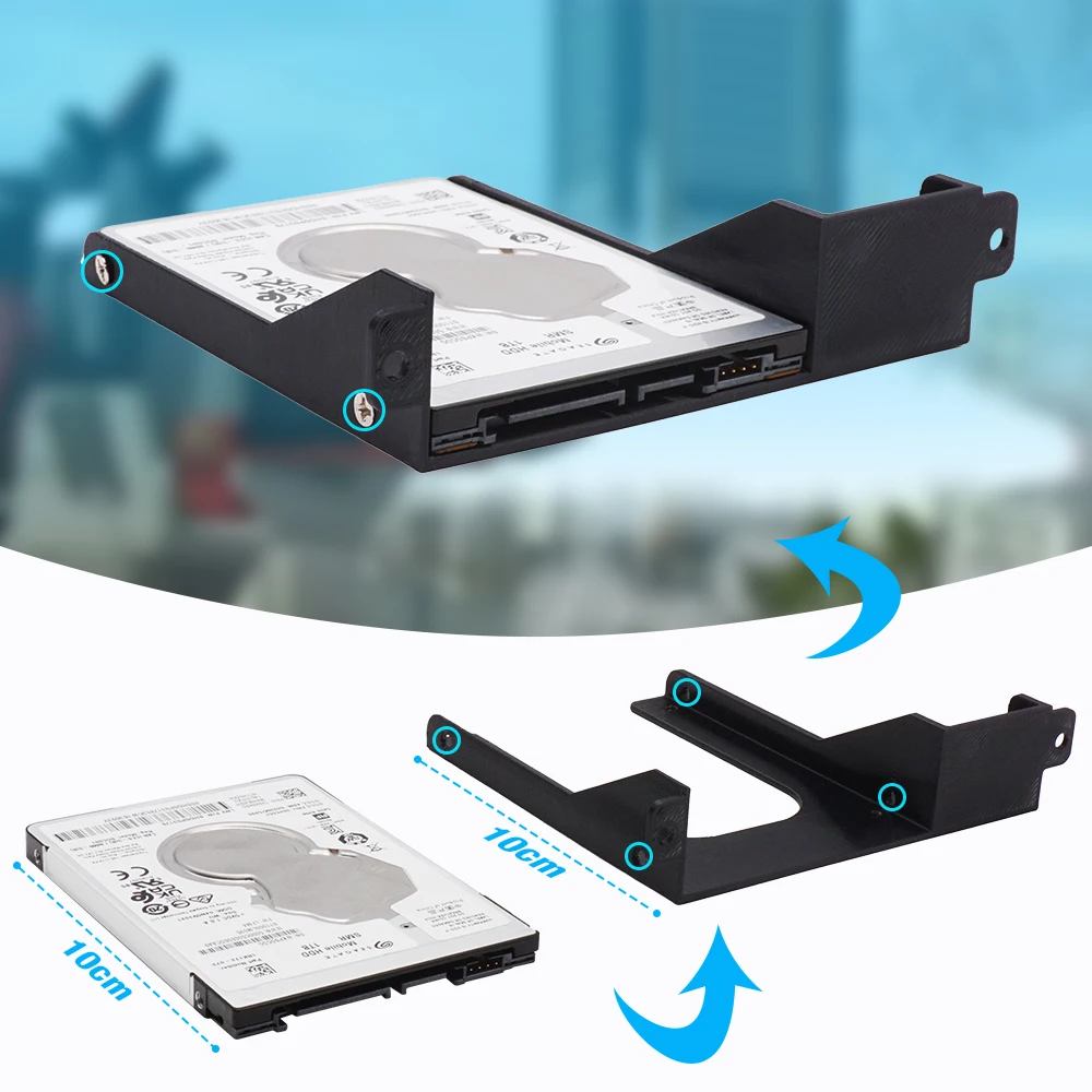 2.5'' Hard Drive Bracket For PS2 SATA  Network Adapter 3D Printed Stand Holder HDD Bracket SSD Stand For PS2 Fat Game Console