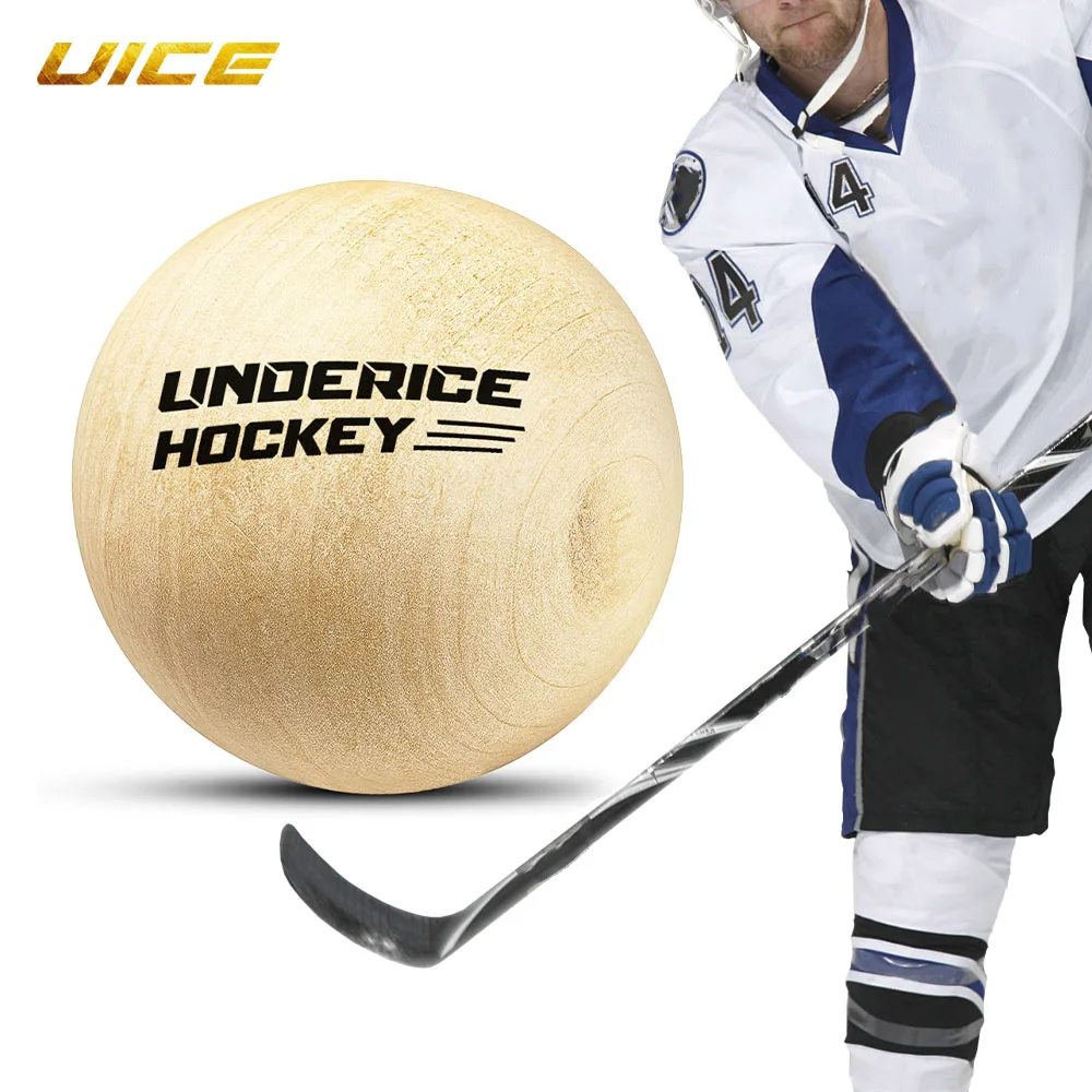 1pc Hockey su ghiaccio Palla di legno 50mm Legno duro No-Bounce Floorball Attrezzatura da allenamento Hockey di squadra Palla da allenamento professionale