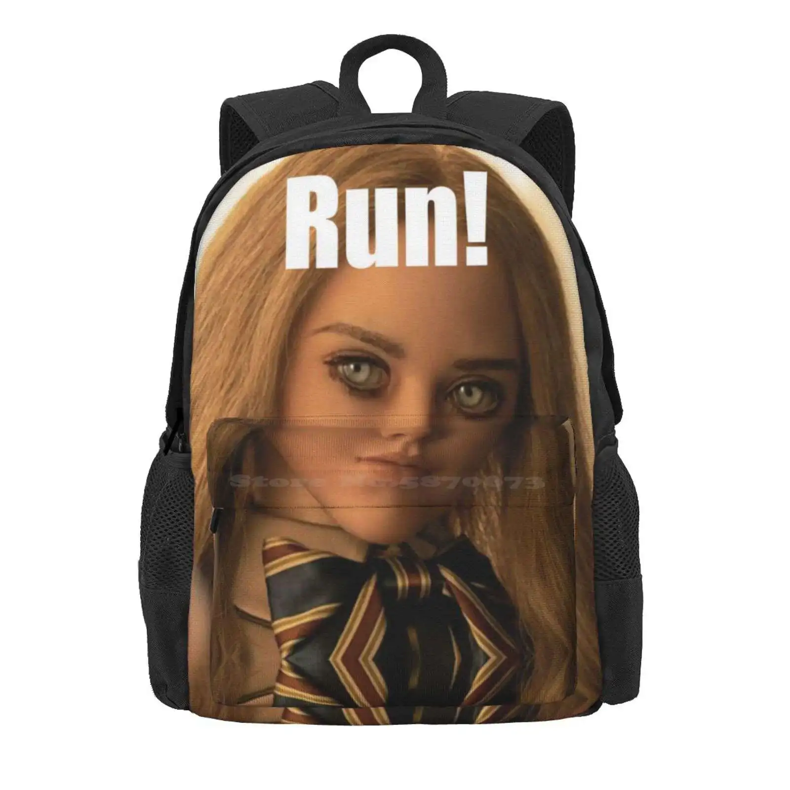 Run From M3Gan! Hot Sale Schoolbag Backpack Fashion Bags M3Gan Megan Movie Horror Creepy Scary Ally Lgbt Camp 2023 2022 Film