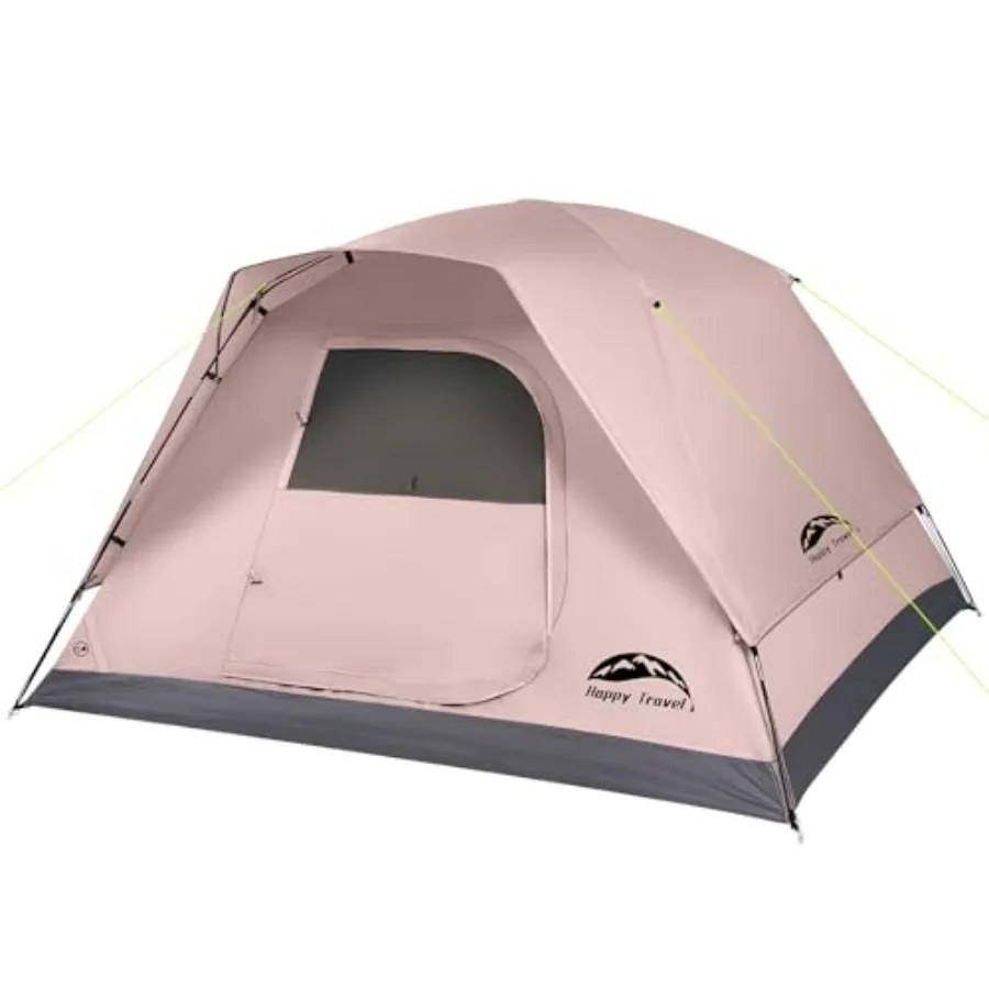

Camping Tent for 4 Persons, Polyester Dome Tent with Gray Rainfly, Waterproof Easy Setup, Mesh Windows, 20 More Headroom, Porta