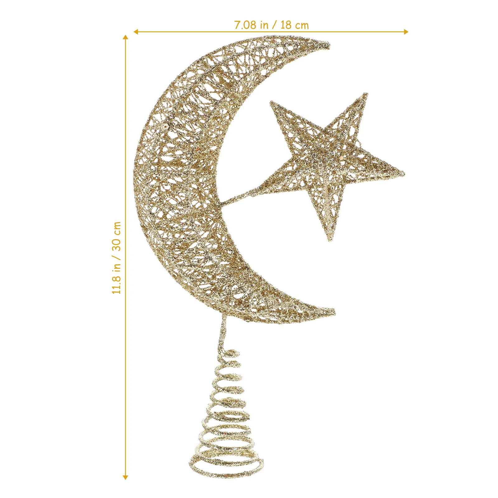 

3D Star Xmas Tree Topper Iron Ornament Blue Moon Holiday Party Decoration Kids Friendly Metal Christmas Topper Festival