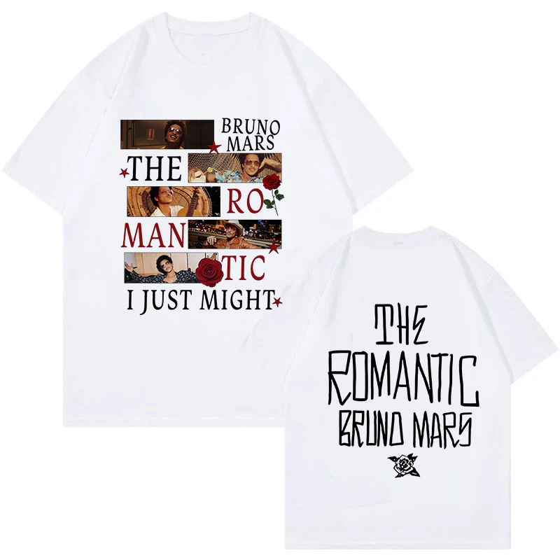 Bruno Mars Print Vintage T-shirt The Romantic Tour 2026 Graphic T