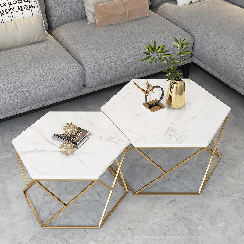 Nordic creative coffee table sofa next to wrought iron simple modern living room business office guest reception tea table