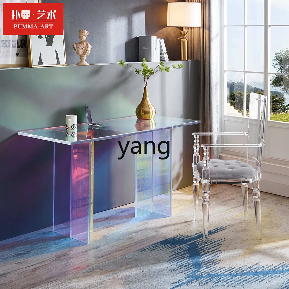 LH acrylic colorful gradual change of color desk villa model room computer table transparent writing table