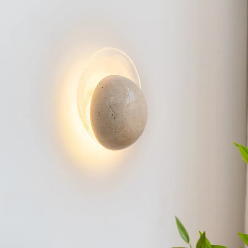 Bedroom Bedside Wall Lamp Yellow Cave Stone Living Room Wall Lamp Designer Cloud Glass Homestay Bedside Lamp