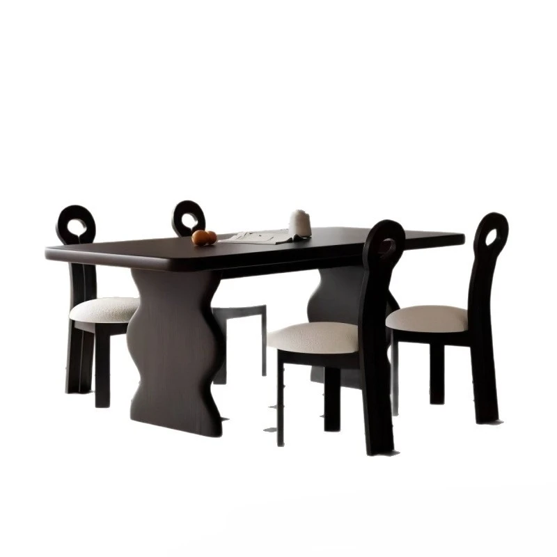 French retro all-solid wood rectangular dining table medium antique small apartment simple retro desk creative