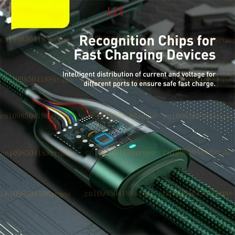 für Baseus 100W 3 in 1 USB C Schnellladekabel für iPhone 15 für Huawei für Xiaomi für Samsung