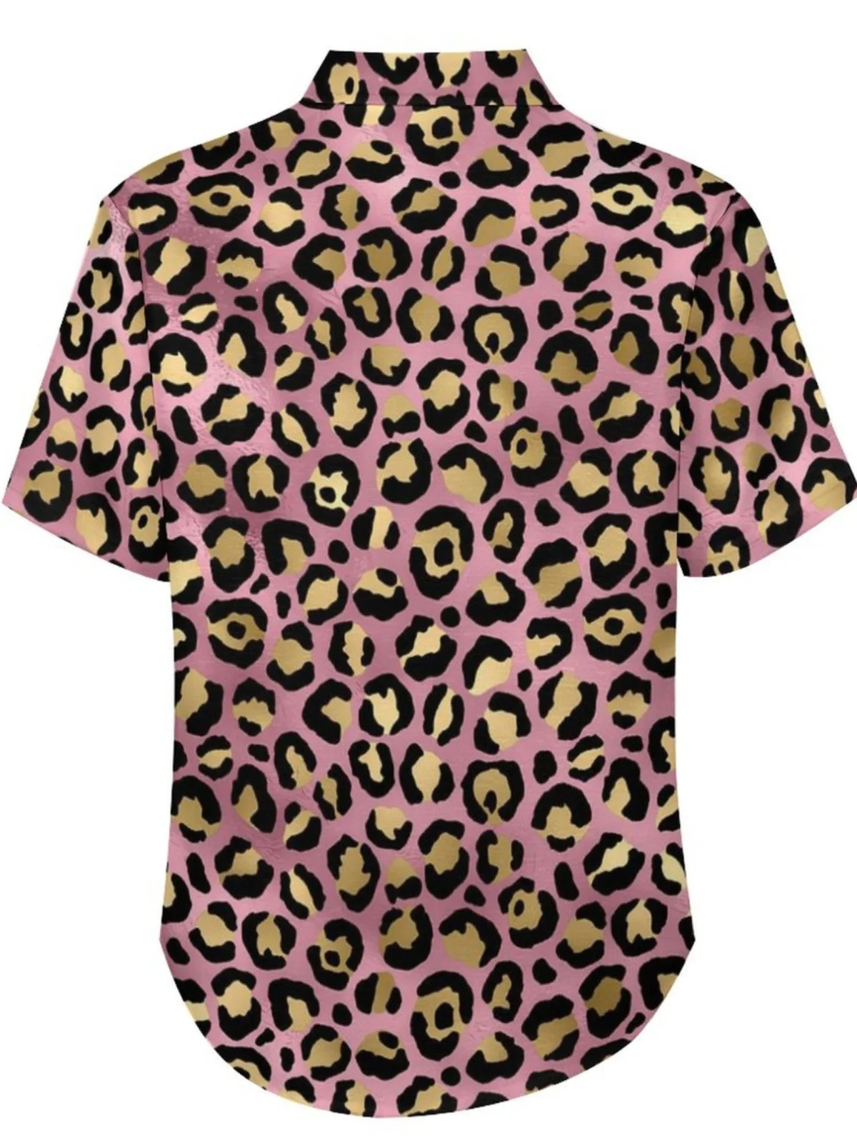 Heren Luipaardprint ort Sve irt Zomer Faion Slim Fit Jeugd ular Turn-down Kraag Casual irt Ander materiaal 00%