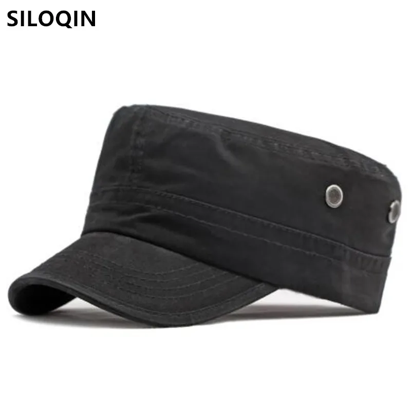 

2023 New Spring Summer Men's Cap Washable Cotton Military Hats Flat Caps For Men Snapback Cap Camping Fishing Hat Navy Cap