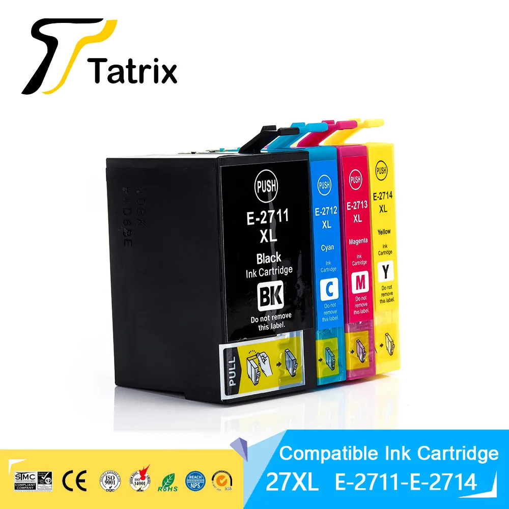 Tatrix Voor Epson 27xl T2711 T2712 T2713 T2714 Inktcartridge Voor Epson WorkForce Pro WF-3620DWF WF-3640DTWF WF-7110DTW WF-7610DWF