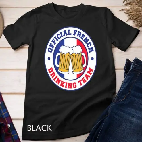 Offizielles französisches Trink team Flagge von Frankreich Bier lustiges Unisex-T-Shirt